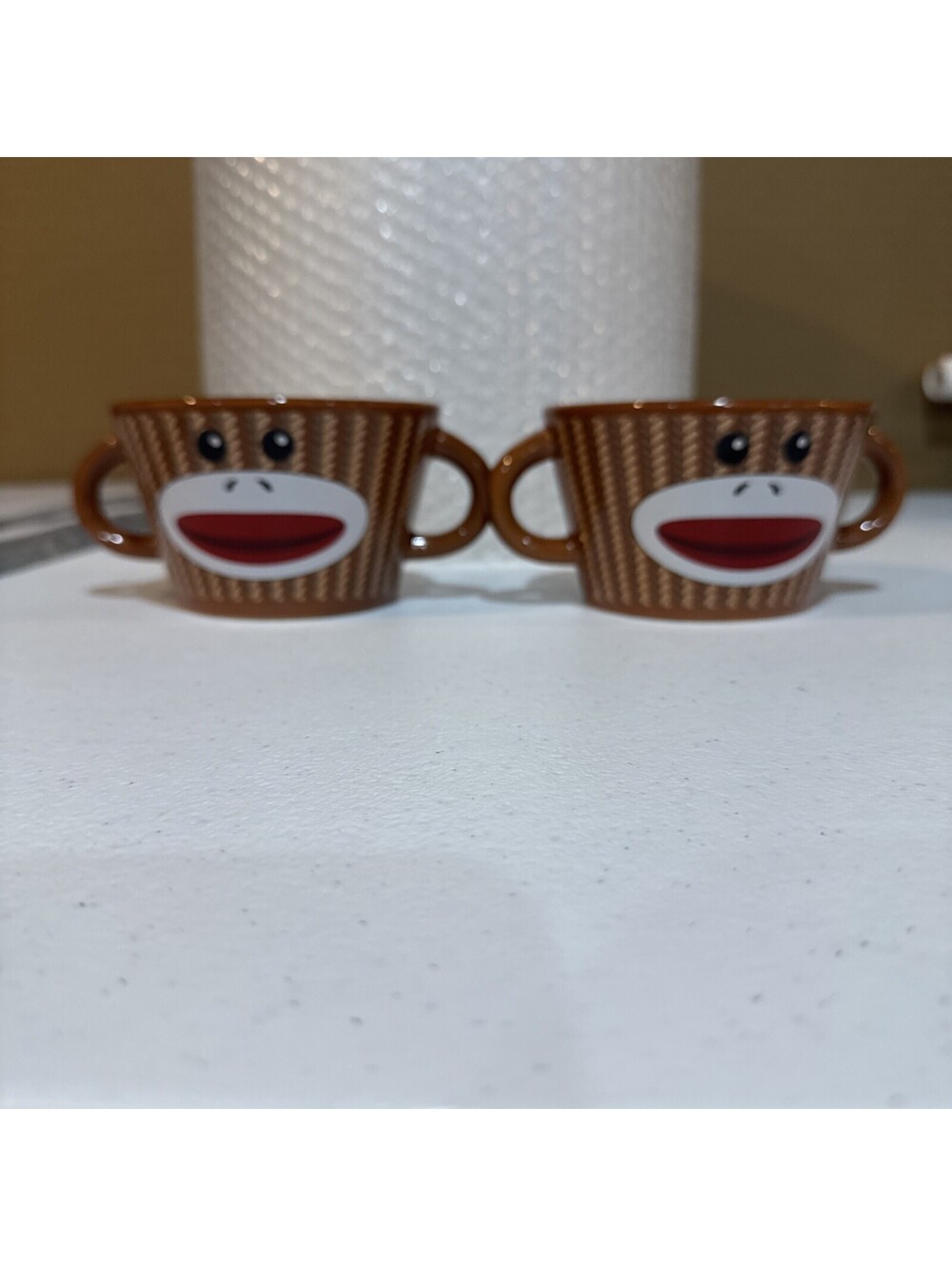 Cups / Mugs, 2 Sock Monkey Double Handle Mugs. Gallerycandy. 8oz.